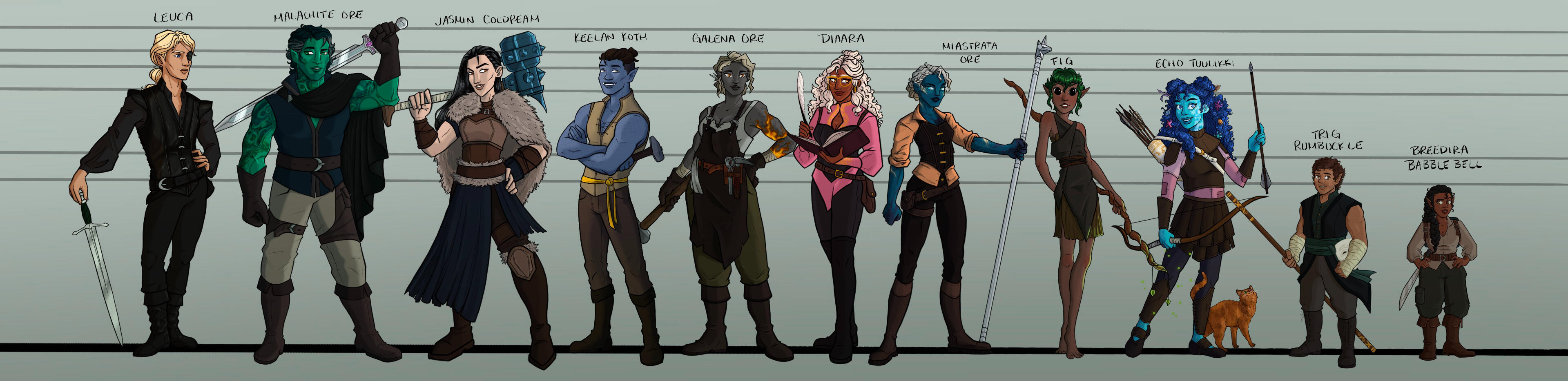 Wornigan - DND Character Design Lineup
